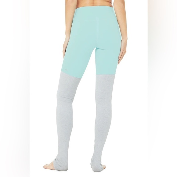 alo yoga high waisted goddess colorblock ribbed leggings - Picture 3 of 10